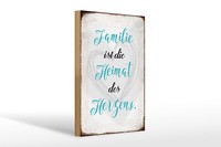 Holzschild Spruch 20X30Cm Familie Ist Heimat Des Herzens Deko Schild Wooden Sign