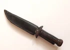 VNTG MINIATURE MILITARY US WW2 COMMANDO KNIFE IN LEATHER SCABBARD