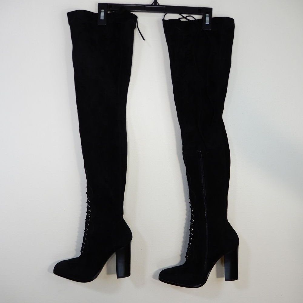 Jeffrey Campbell Olianna OTK Thigh High Lace-up BOOTS Size 5.5