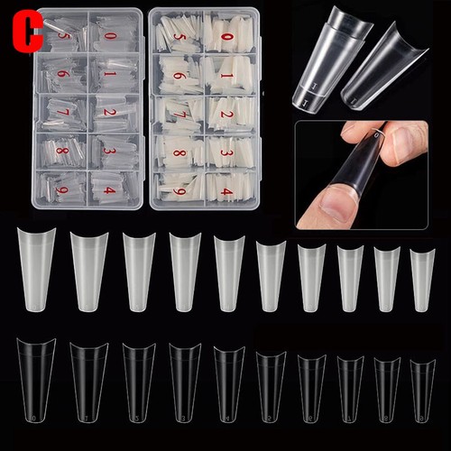 500Pcs French Half Cover Artificial False Square Nails Tips Acrylic UV Gel Clear - Picture 7 of 19