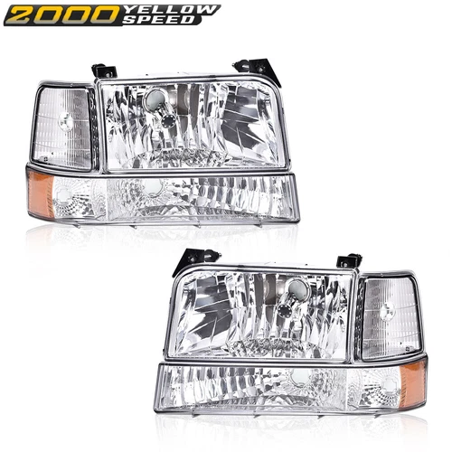 Headlights Corner Signal Bumper Lamps Fit For 92-96 Ford F150 F250 F350 Bronco