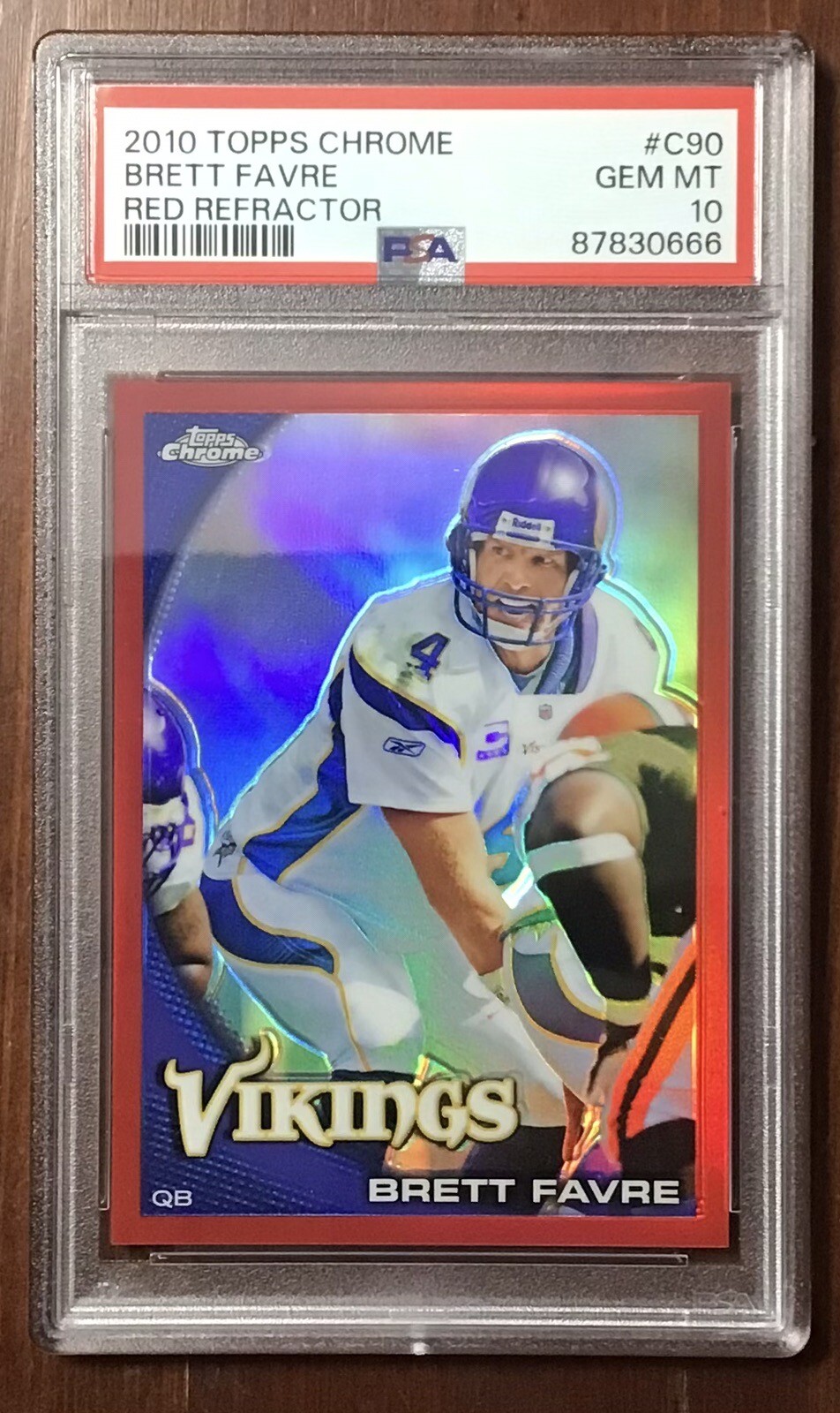 Brett Favre 2010 Topps Chrome C90 Red Refractor 19/25