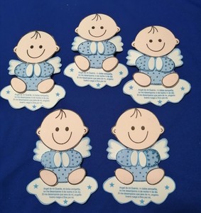 10pc Espumosa Angel De Bautizo En Azul Bebe Para Nino Decorasion Cenro De Meza Ebay