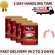 (4 pack) Hills Bros. Instant Cappuccino Mix, English Toffee, 16 oz (Pack of 1)