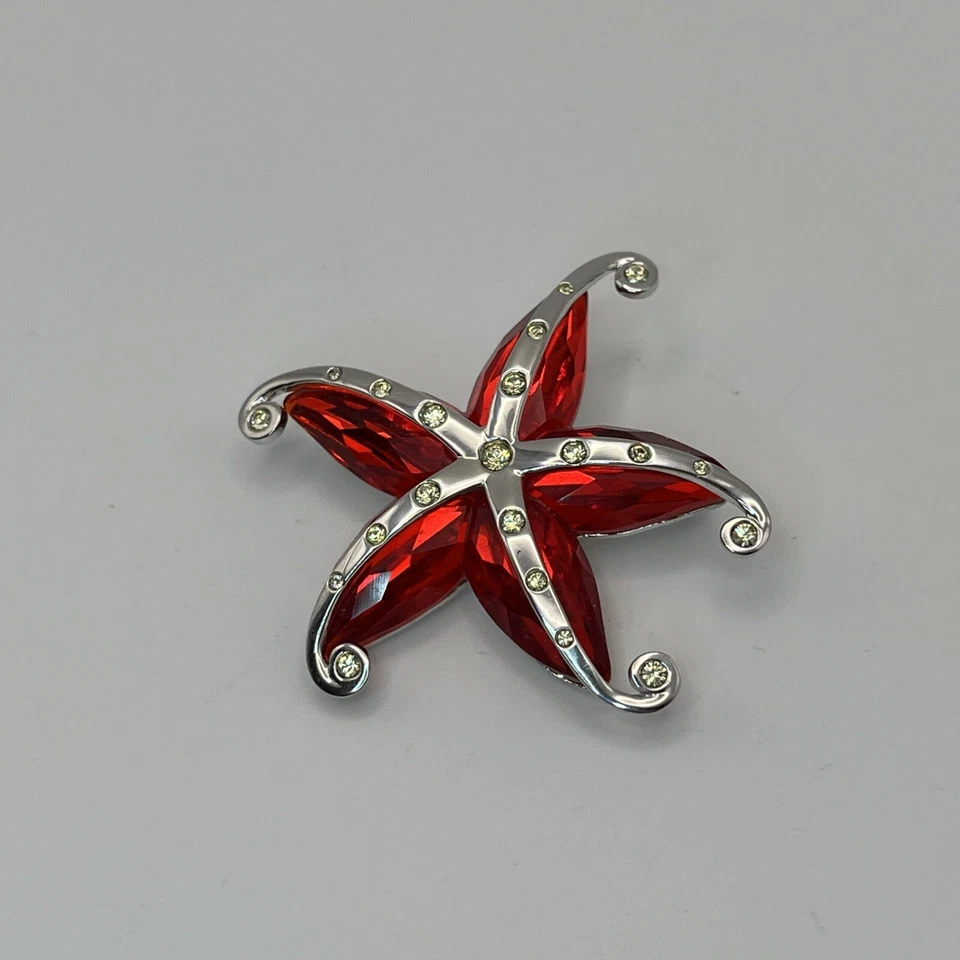 SWAROVSKI Pin Brooch Cremona Star Fish Red Faceted Crystals  - Image 3 of 4