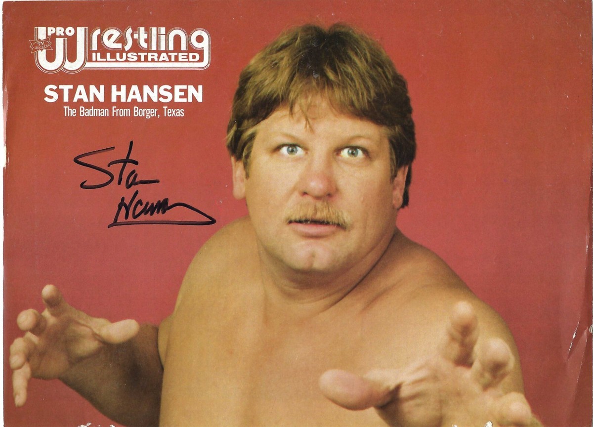 AM841 Stan the Lariat Hansen signed Vintage PWI Wrestling Magazine