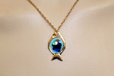 VINTAGE MODERNIST GOLDTONE, ENAMEL ON COPPER 