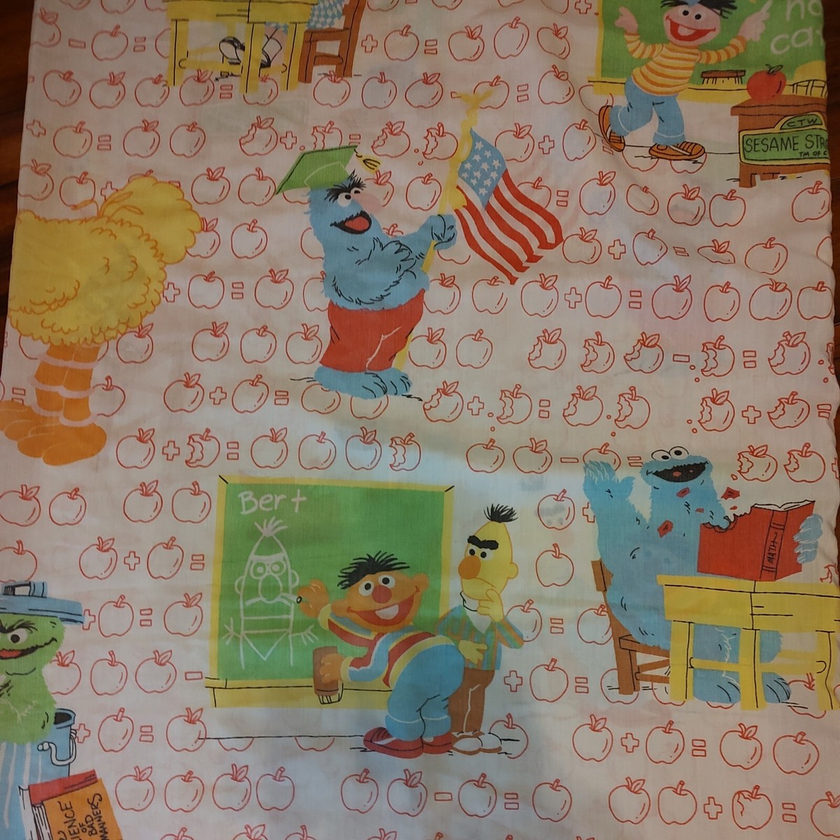 Vintage Sesame Street Marlborough Muppet Twin Sheet Camping