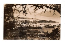 QUEENSTOWN, SOUTH ISLAND, NZ ~ TOWN & LAKE OVERIVEW, REAL PHOTO PC  ~ 1920s