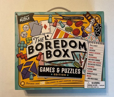 The Indoor Boredom Box Huge Games & Puzzles Set Over 250 Activities