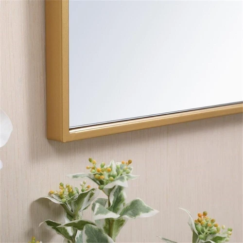 Elegant Decor Eternity 18" x 28" Modern Metal Frame Mirror in Brass - Picture 8 of 8