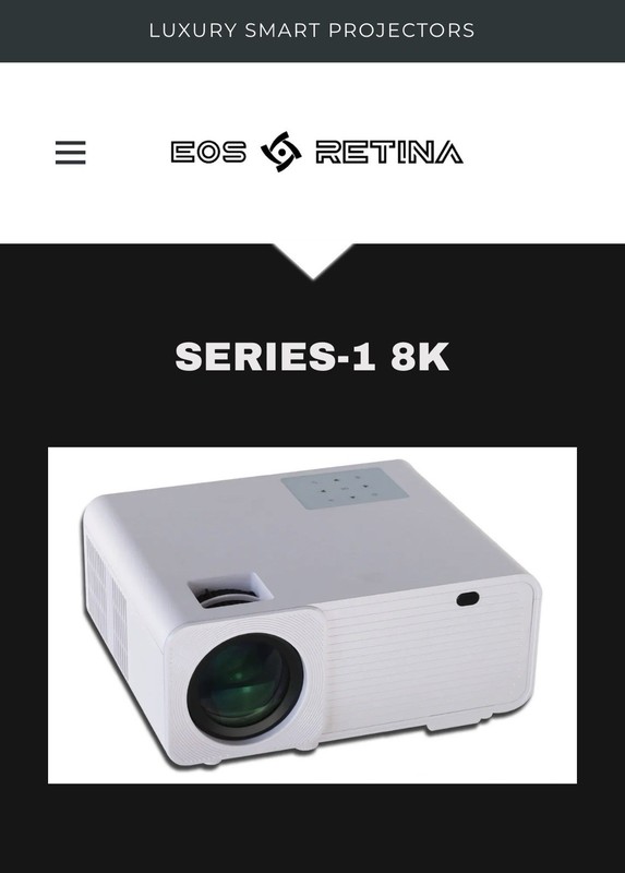 EOS Retina Series-1 8K Laser Projector 7200 ANSI Short Throw Wireless HDMI