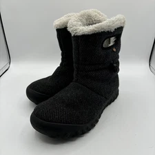 Bogs BMoc Wool Mid Boots Women's Size 9 Black Waterproof Outdoor Boots Pull On