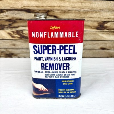 Vintage DeMert SUPER-PEEL Varnish And Paint Remover One Quart Can - EMPTY
