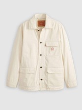 Levi's Mens Undyed Ecru Greige Broadway Enigneer Coat Jacket