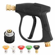 Pressure Washer Gun Handle 4000 PSI 1/4" Quick Connect 5 Nozzles – M22/14mm