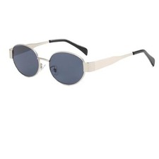 Women Vintage 90s Small Round Sunglasses 62 Millimeters Silver Frame/Gray Lens