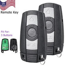 2 Remote Control Key Fob For BMW 1 3 5 6 Series E90 E91 E92 E60 267T-5WK49127