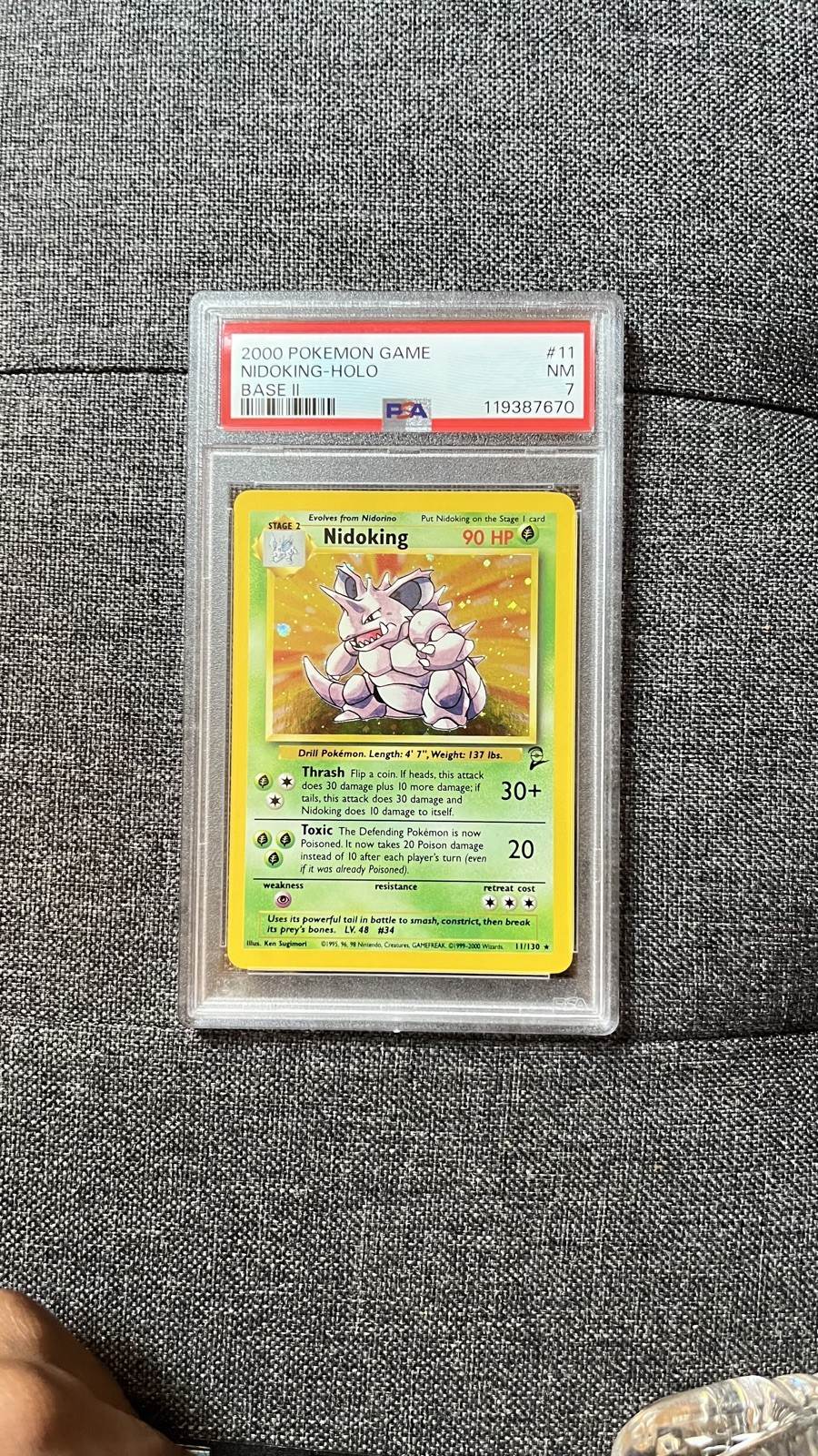 1999 Pokemon Game #11 NIDOKING Holo PSA 7 Base Set Rare Holo Stage 2 Card