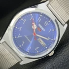 AUTOMATIC VINTAGE REFURBISHED SEIKO 5 JAPAN 6309A MENS BLUE DIAL WATCH a441392-1