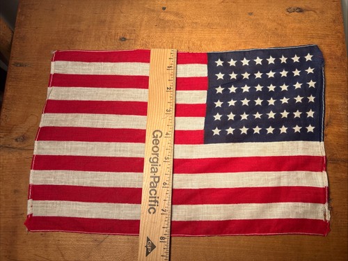 Vintage 48 Star American Flag Primitive Cotton 11-3/4” L x 6-3/4” W Thanksgiving - Picture 3 of 8