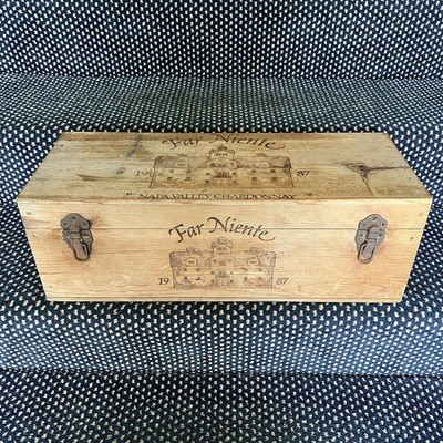 Vintage Far Niente Winery Wine Box Crate Double Latch 1987 CHO 875 21x7x8