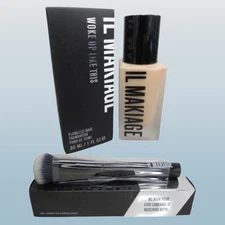 IL MAKIAG WOKE UP LIKE THIS FLAWLESS BASE FOUNDATION #35 1 OZ + #100 BRUSH NWB!