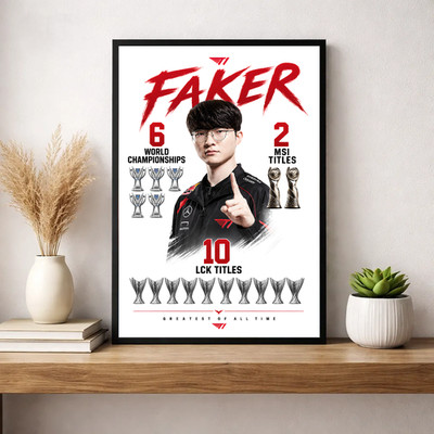 Fan Poster Premium Faker SKT T1 - Art League of Legends, Wanddeko Gamer