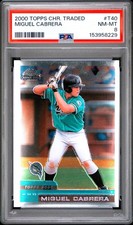 2000 TOPPS CHROME TRADED MLB ROOKIE MIGUEL CABRERA PSA 8 T40 - Marlins