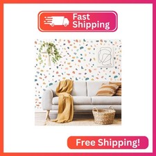 576pcs Colorful Terrazzo Pattern Wall Decal Stickers Irregular Stones Modern Geo