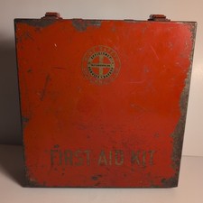 Vtg MSA First Aid Kit Metal Box Mine Safety A...