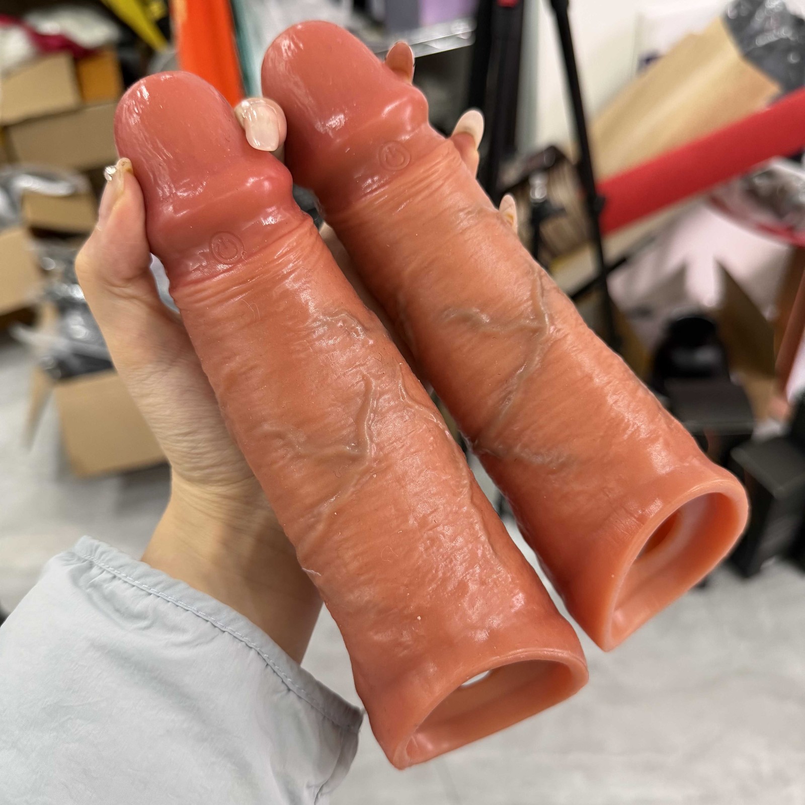 Männer Penismanschetten Extender wiederverwendbare Kondom vergrößern für Paare