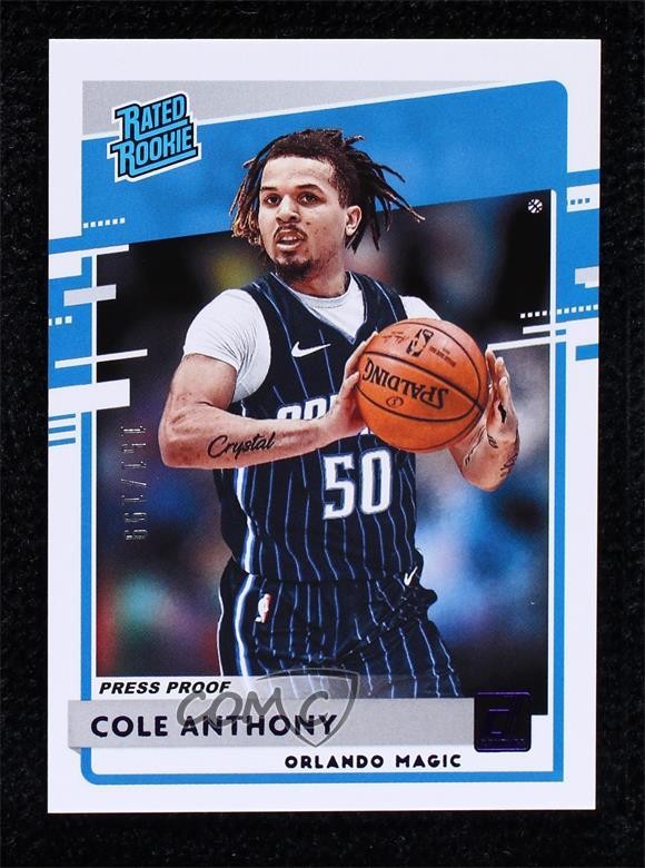 2020 Panini Donruss Rated Rookies Press Proof Purple /199 Cole Anthony #208 02ez