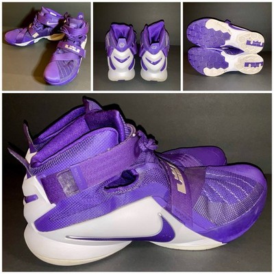 NIKE Lebron James Purple ZOOM Soldier IX 9 Dbl Strap Basketball