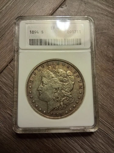 1894-P Morgan Silver Dollar $1 1894 - Certified ANACS XF45 in small slab.