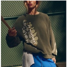 Free People Movement All Star Logo Pullover Sweatshirt Small