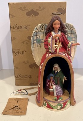 Jim Shore Angel ''For Unto Us A Child Is Born'' Multi-Color Lighted Nativity 40375