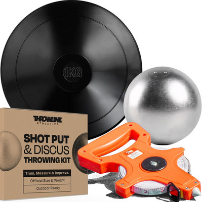 Shot Put and Discus Set   8.8 Lb Shot Put Ball + 1Kg Discus + 100Ft Measuring Ta