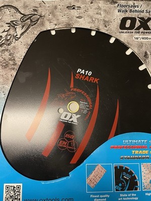 OX Tools PA10 16 in Asphalt Concrete Diamond Saw Blade Cutoff Demolition 1'' 20mm