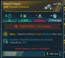 Borderlands 4 • Legendary Ordnance • Rapid Firepot Fire • Lvl 50 • PS PC XB