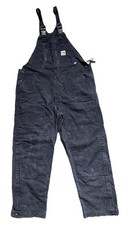 Carhartt FR Bib Overalls Black Duck Canvas Double Knee 42x32