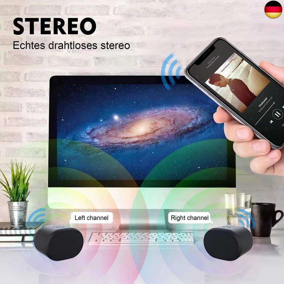 Bluetooth Lautsprecher Mini Speaker klein Musikbox tragbar TF - Bild 4 von 4