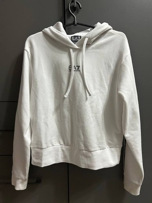 EA7 Emporio Armani Women's White Hoodie   100% Authentic   Size M   New with Tag