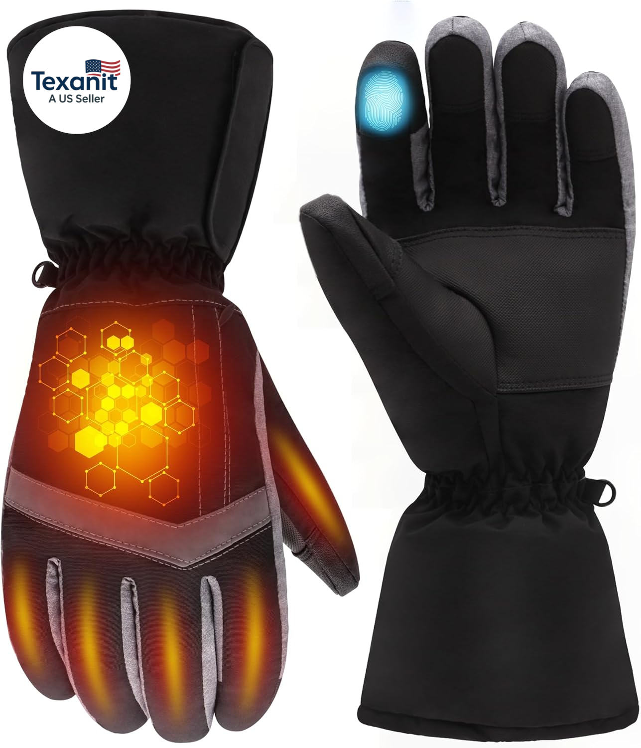 Rechargeable Heated Gloves Men Women Windproof Waterproof