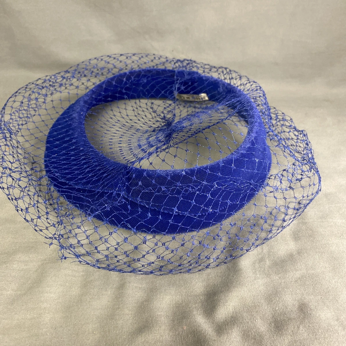 1940s Navy Blue Silk Velvet Hat with Rooster Tail Feathers Vintage-inspired black velveteen hat with 1930s trim main image 4