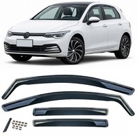 Windabweiser Regenabweiser 4-Teilig Schwarz GetöNt FüR Vw Golf 8 2019-2024
