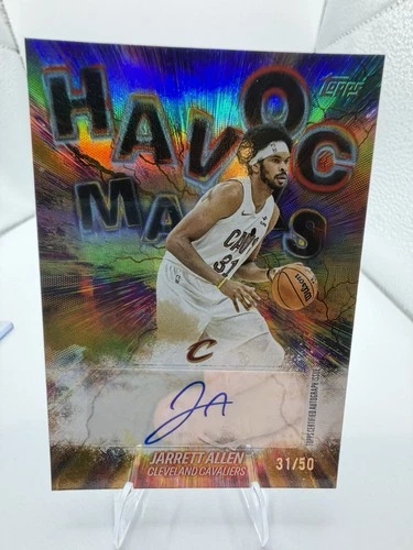 Topps 2025-26 Havoc Marks Jarrett Allen Gold Rainbow Autograph Cavaliers 31/50