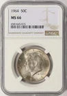 1964 50c Kennedy Half Dollar NGC MS66