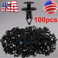 100pc Car Body Rivet Push Pin Plastic Fastener Retainer Bumper Fender Trim Clips