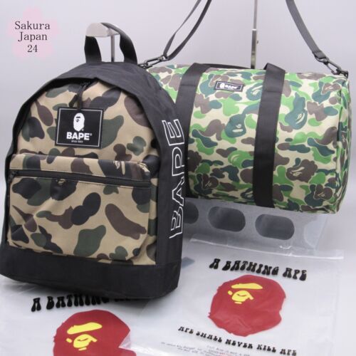 BAPE A Bathing Ape Duffle Bag Green 2020 SPR & Backpack 2021 SMR Mag Free Gift - Picture 1 of 24